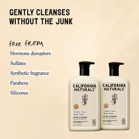 California Naturals foam lather on skin showing gentle cleaning