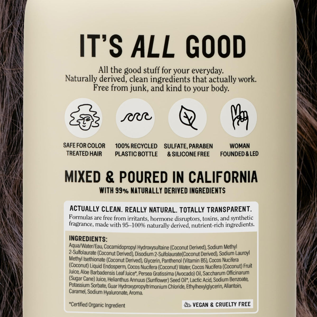 California Naturals bottle styled in bathroom showing spa-like vanilla sensory benefit