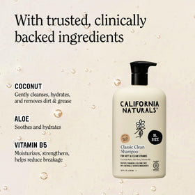 California Naturals shampoo texture lathers gently showing creamy foam benefit