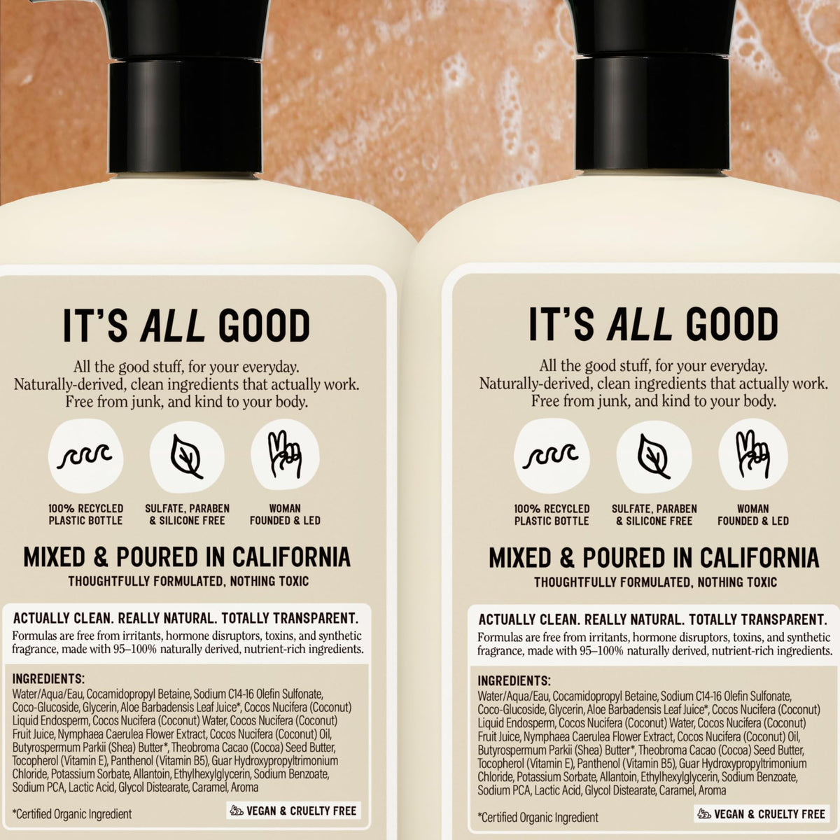 California Naturals bottle in shower lifestyle scene promoting daily refreshment