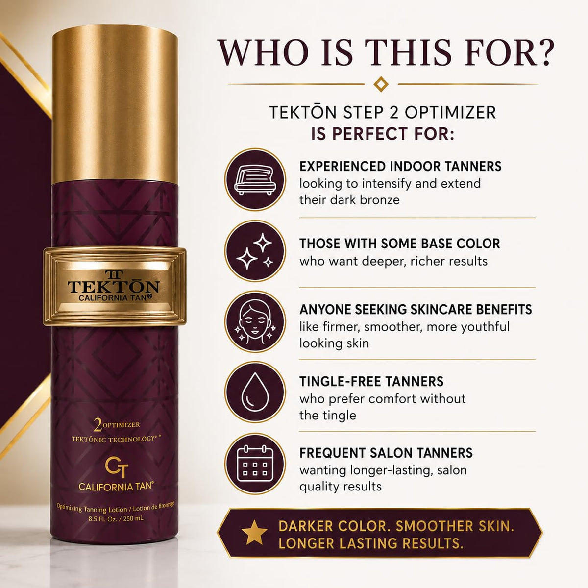 California Tan Optimizer pump and cap detail for easy application benefit