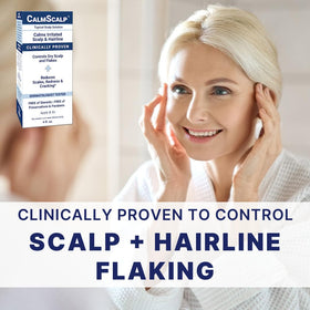 CalmScalp before and after scalp comparison, reduces visible flakes and scales