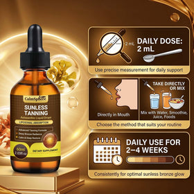 Sea buckthorn and astaxanthin alongside CalmSphere bottle showing natural pigment sources