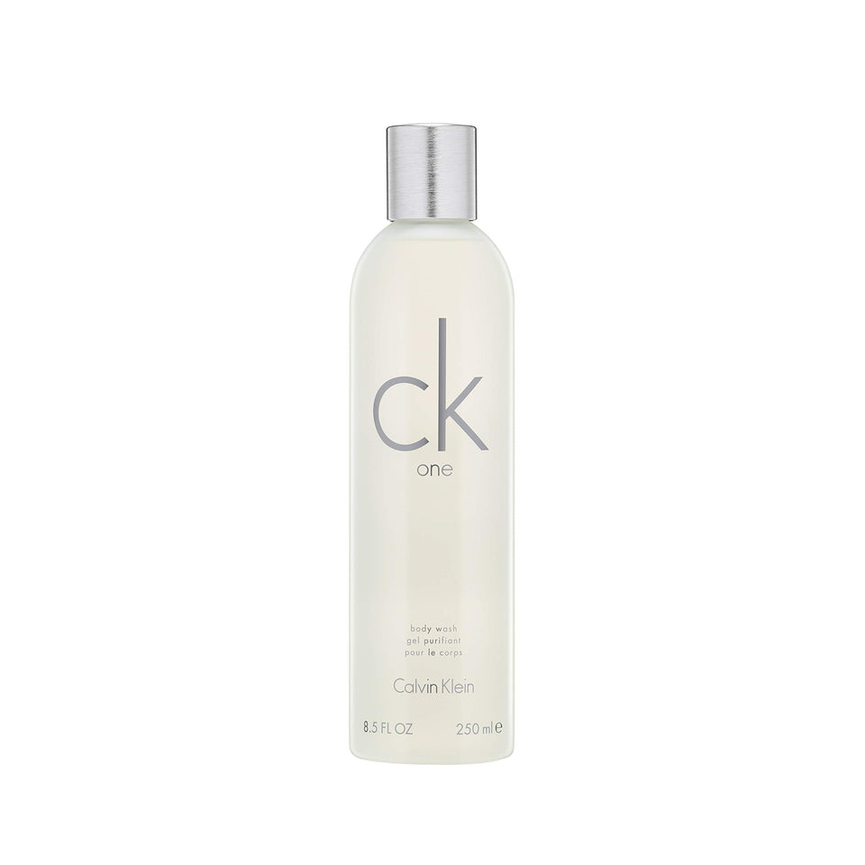 Calvin Klein CK One front packaging showing minimalist bottle and scent benefit