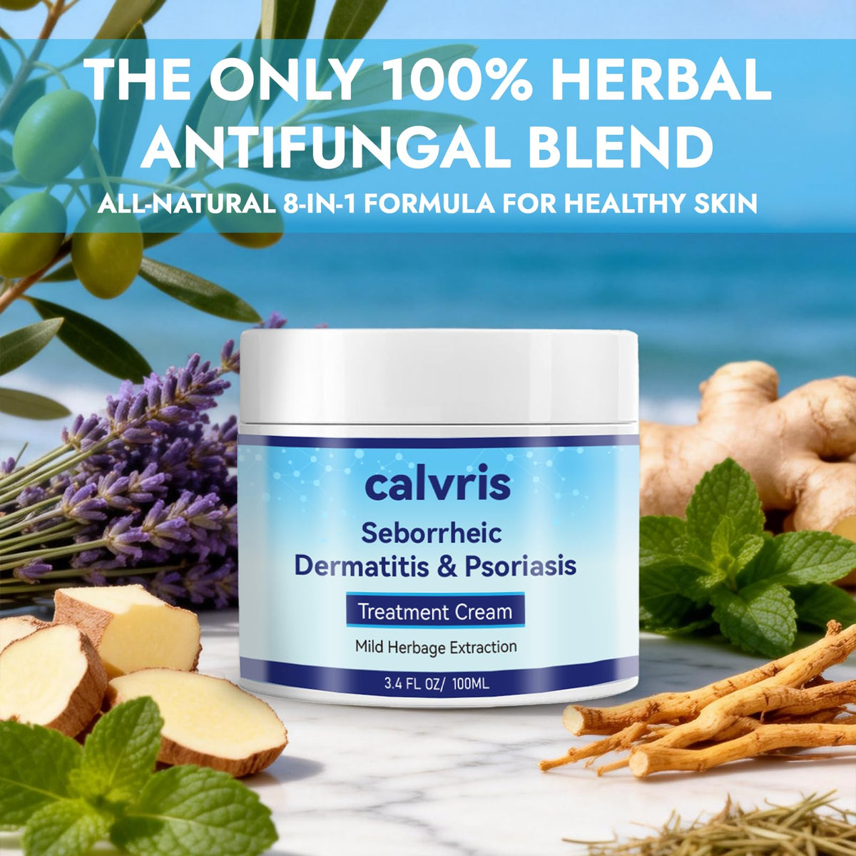 Calvris ingredients display with kudzu and goldthread emphasizing botanical support benefit