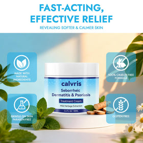 Calvris in bathroom routine scene showing daily-use convenience and calming benefit