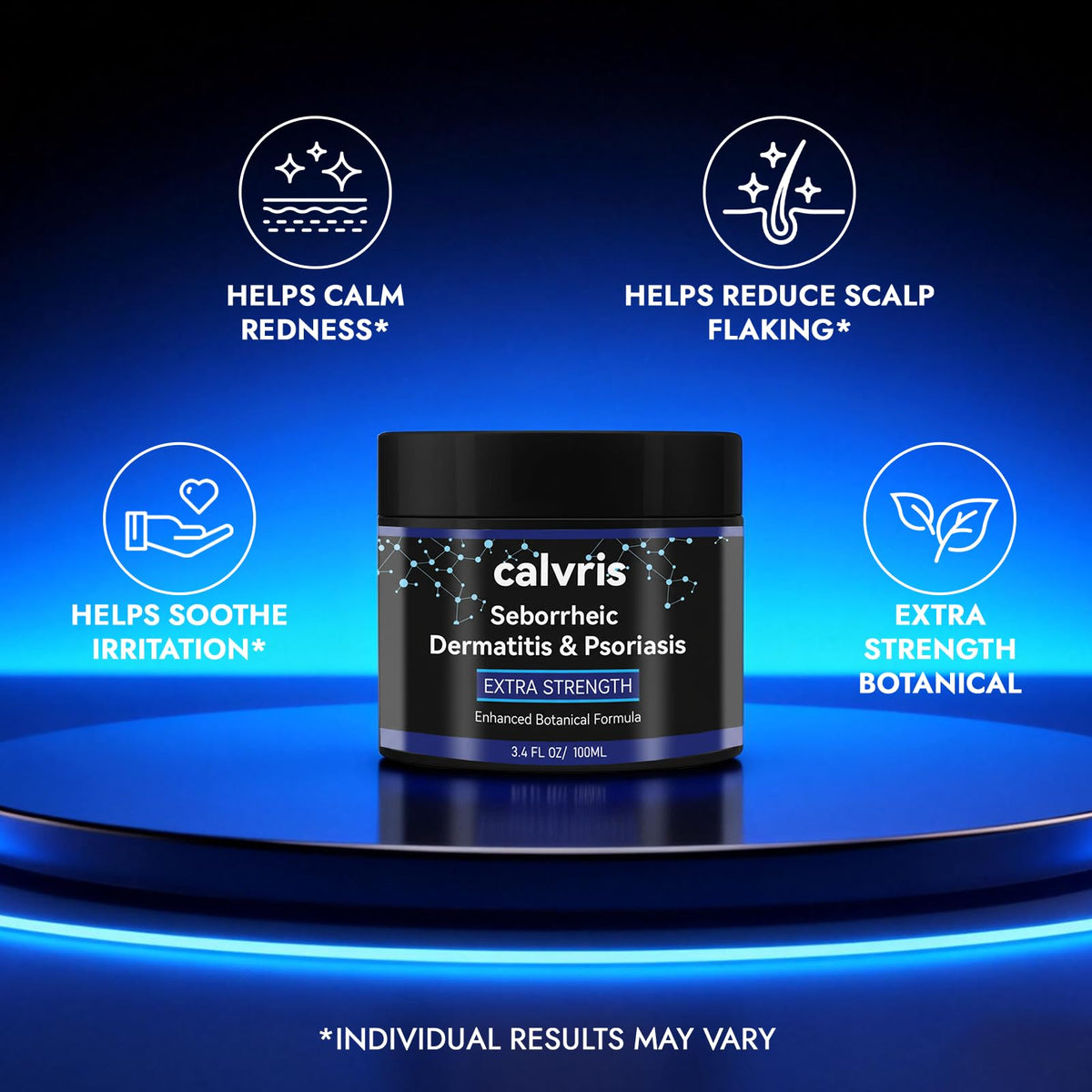 Calvris cream texture close-up highlighting fast-absorbing, non-greasy feel