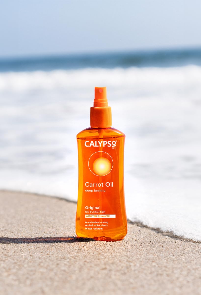 Applied Calypso oil on skin displaying moisturized tan-extending benefit