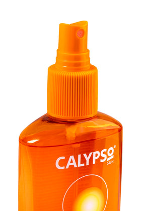 Calypso bottle held in hand to show 220ml scale and travel-friendly benefit