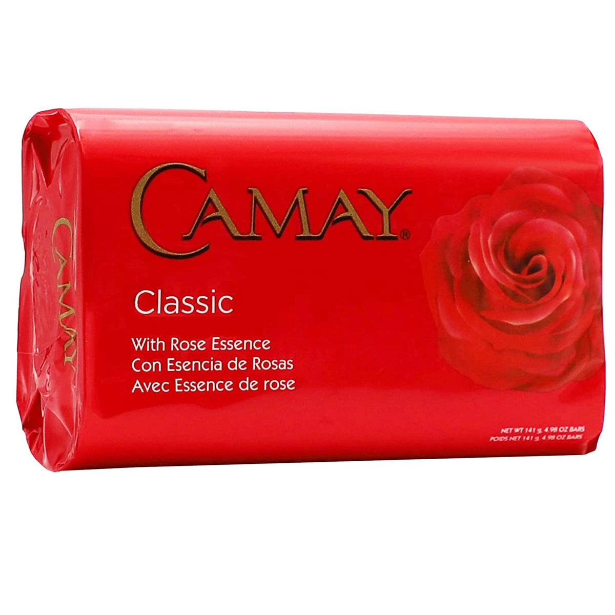 Camay rose bar held in hand for size comparison and travel convenience