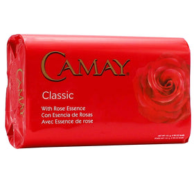 Camay rose bar held in hand for size comparison and travel convenience