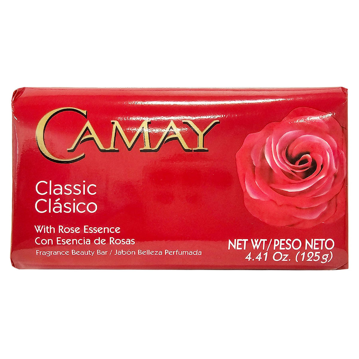 Camay individual bar close-up showing smooth texture for gentle cleansing
