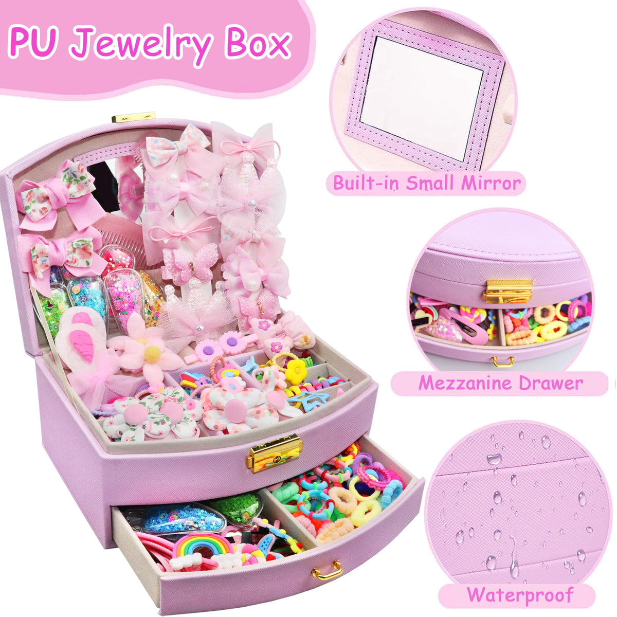 CAMBIODV open jewelry box displaying removable dividers for organized storage
