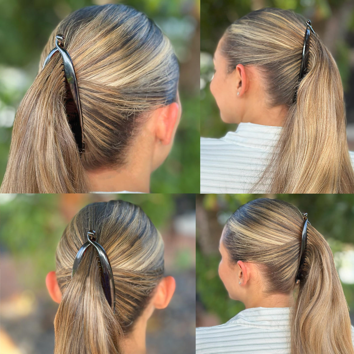 Camila CP2 open clip detail displaying interlocking combs for secure grip
