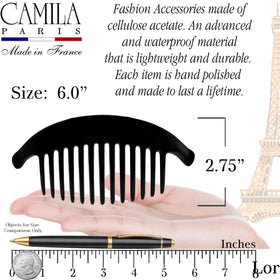 Camila Paris interlocked combs showing secure locking for bun stability