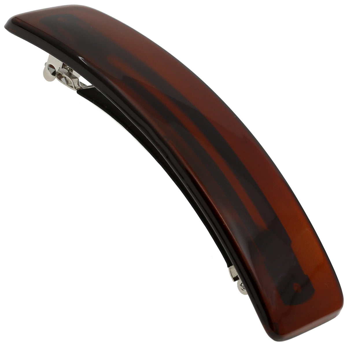 Camila Paris front view tortoise barrette showing polished finish and elegant hold