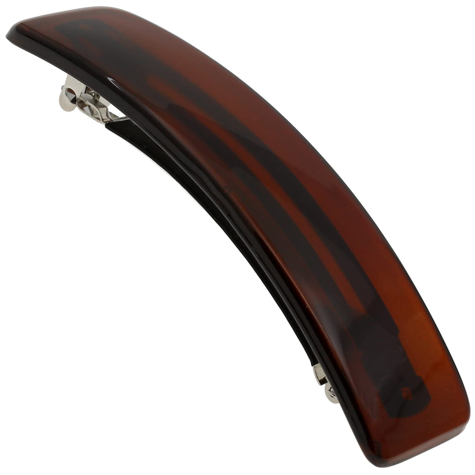 Camila Paris front view tortoise barrette showing polished finish and elegant hold