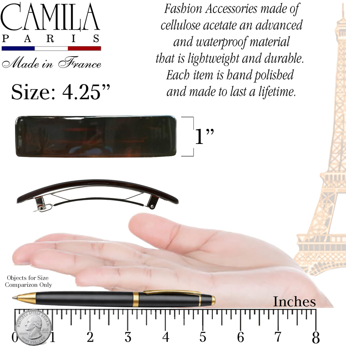Camila Paris side profile showing curvature and comfortable hair contour fit