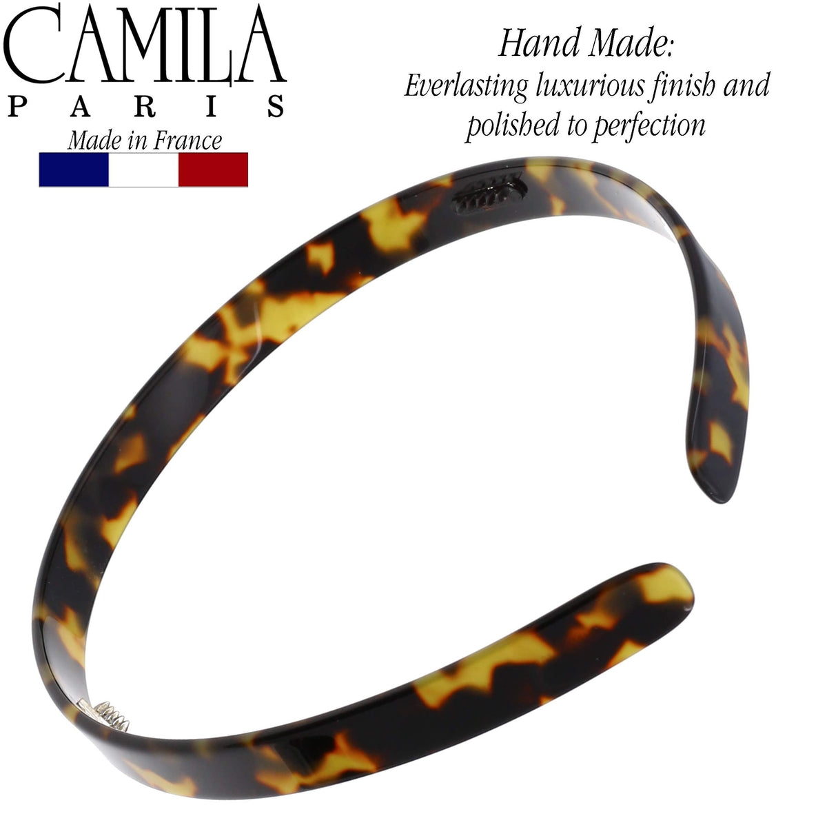 Camila Paris headband in hand showing compact size and lightweight comfort