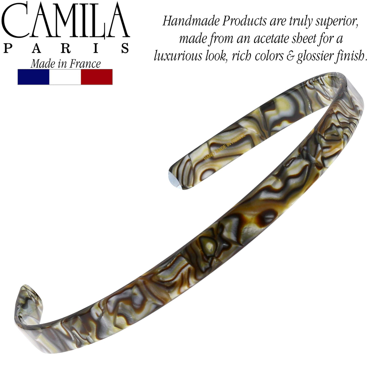 Camila Paris headband held in hand showing lightweight feel and scale