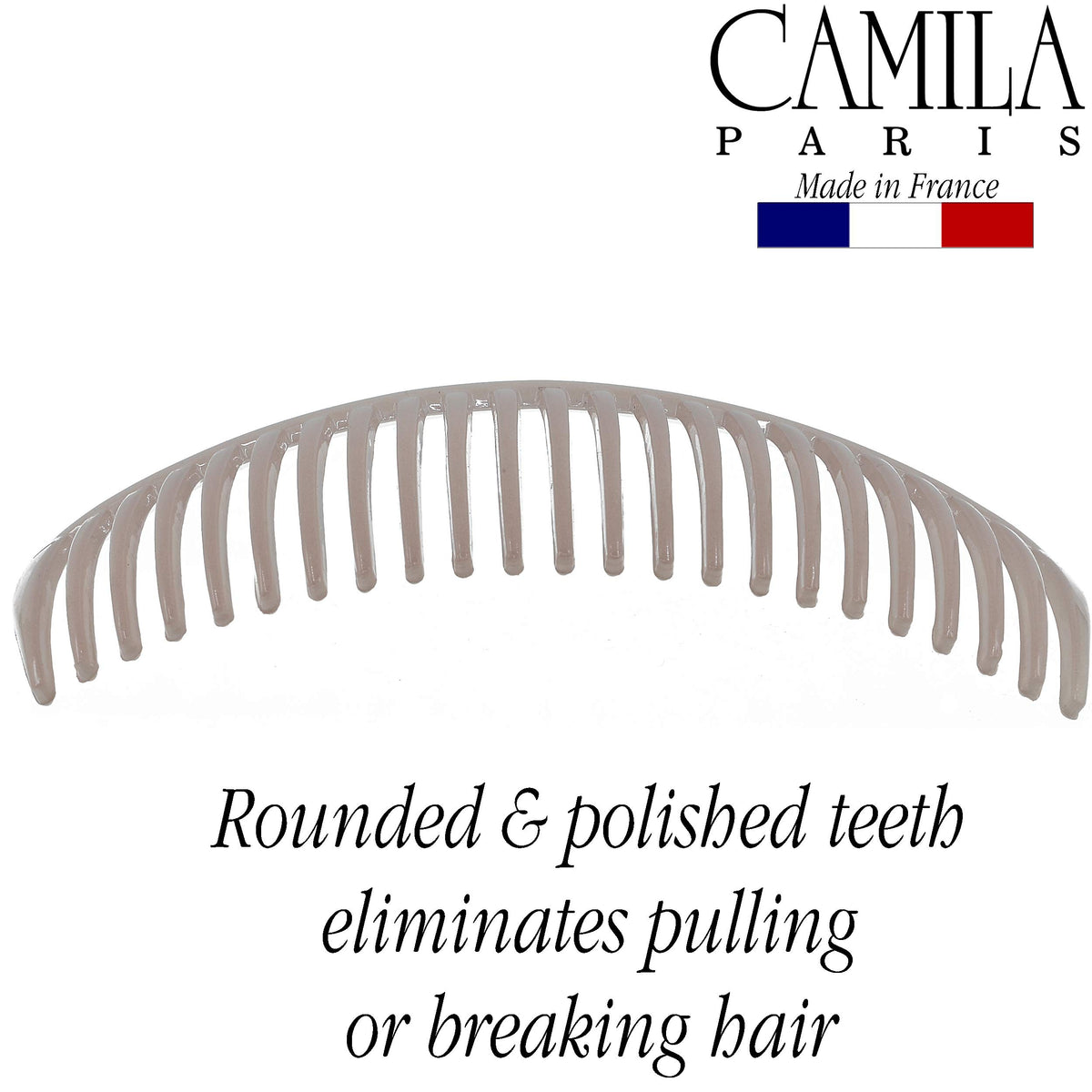 Camila Paris comb in use securing a bun for an elegant updo