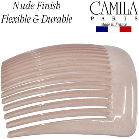 Camila Paris comb beside a hand showing 4 inch size and scale