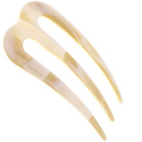Camila Paris front view of white hairpin showing elegant finish and secure grip