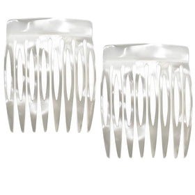 Camila Paris front view of boxed combs showcasing elegant pearl finish for refined styling