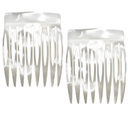 Camila Paris front view of boxed combs showcasing elegant pearl finish for refined styling