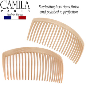 Camila Paris scale comparison with hand to show 4-inch comb size