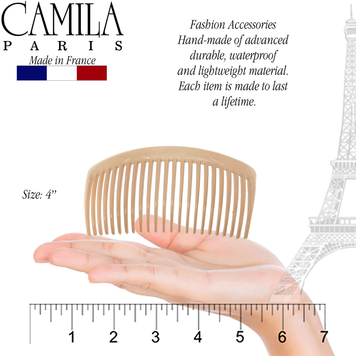 Camila Paris side profile showing curved shape fitting head contour