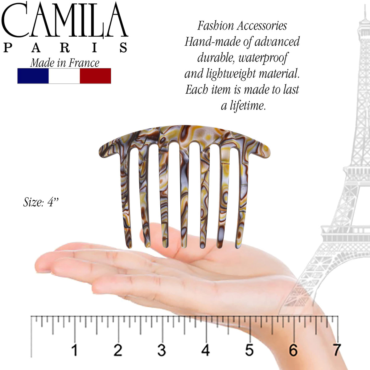 Camila Paris comb tooth detail polished surface protecting hair from snags