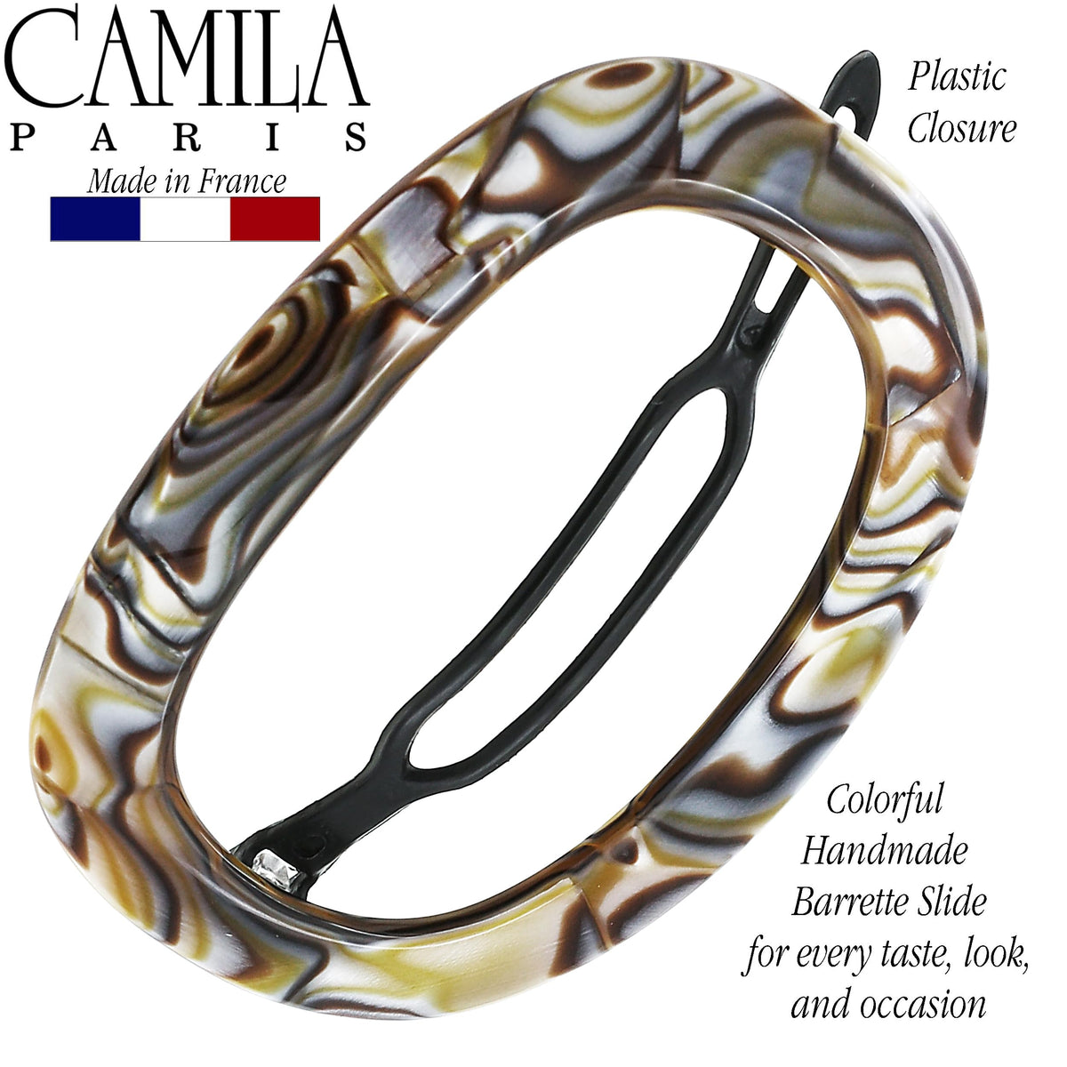 Camila Paris barrette securing thick hair demonstrating strong hold without slipping