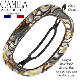 Camila Paris barrette securing thick hair demonstrating strong hold without slipping