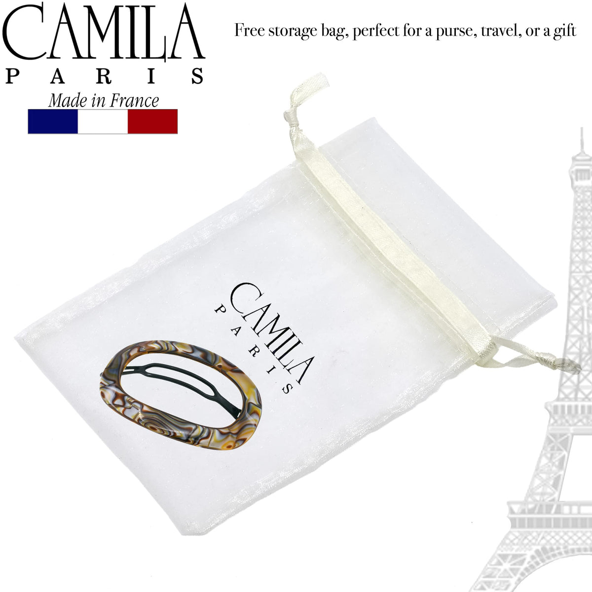 Camila Paris side profile revealing curved shape for comfortable, secure wear