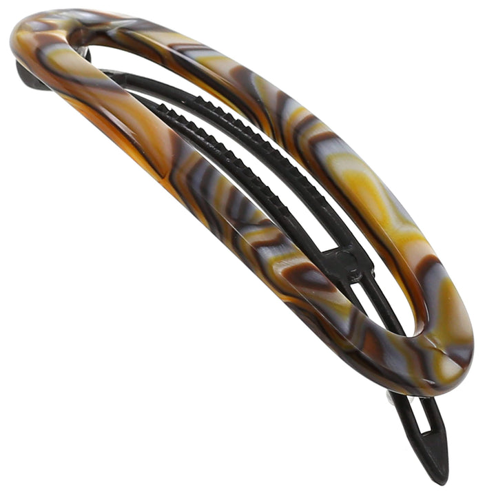 Camila Paris front view onyx barrette showing elegant finish and secure hold