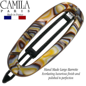 Camila Paris metal-free closure detail demonstrating gentle no-pinch hold