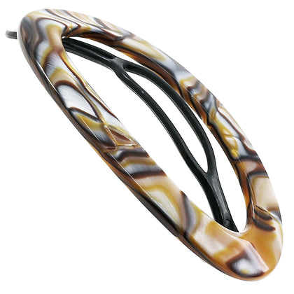 Camila Paris front view onyx barrette showing sleek finish and elegant hold