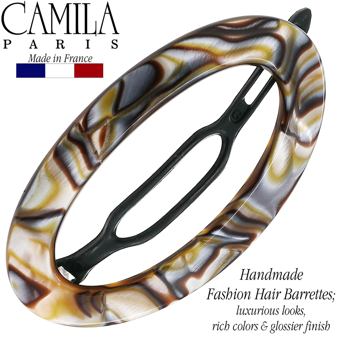 Camila Paris worn in half-up hairstyle demonstrating non-slip hold and neat look