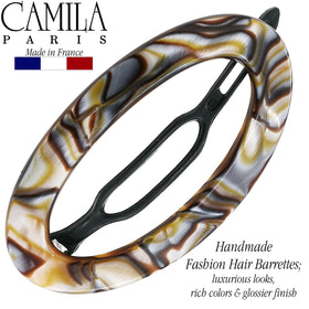 Camila Paris worn in half-up hairstyle demonstrating non-slip hold and neat look