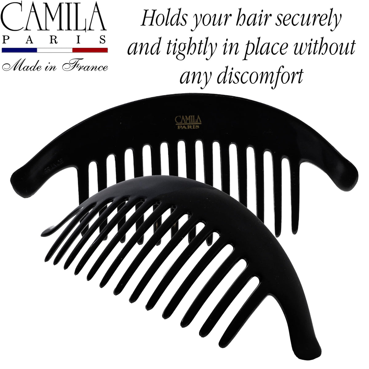 Camila Paris label and cellulose acetate material highlighting French manufacture