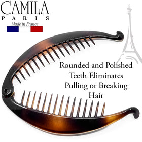 Camila Paris fishtail ponytail demo showing neat, damage-free hold