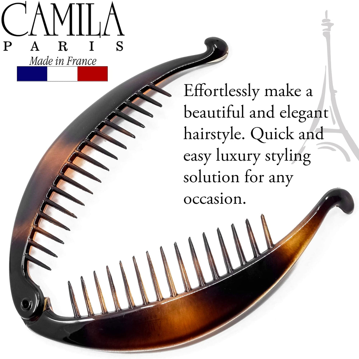 Camila Paris worn half-up style demonstrating gentle control and volume