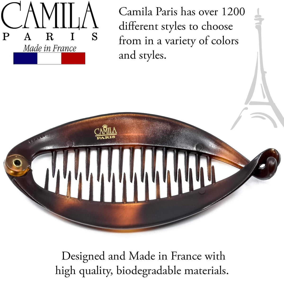 Camila Paris size shown on hand to illustrate compact 3.25 inch scale