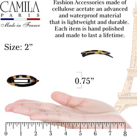 Camila Paris side view of the metal-free closure demonstrating safe grip