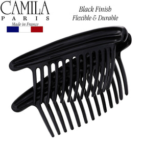 Camila Paris combs held in hand to display 6.5-inch size and scale