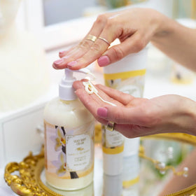 Camille Beckman silky cream texture close-up highlights smooth absorption
