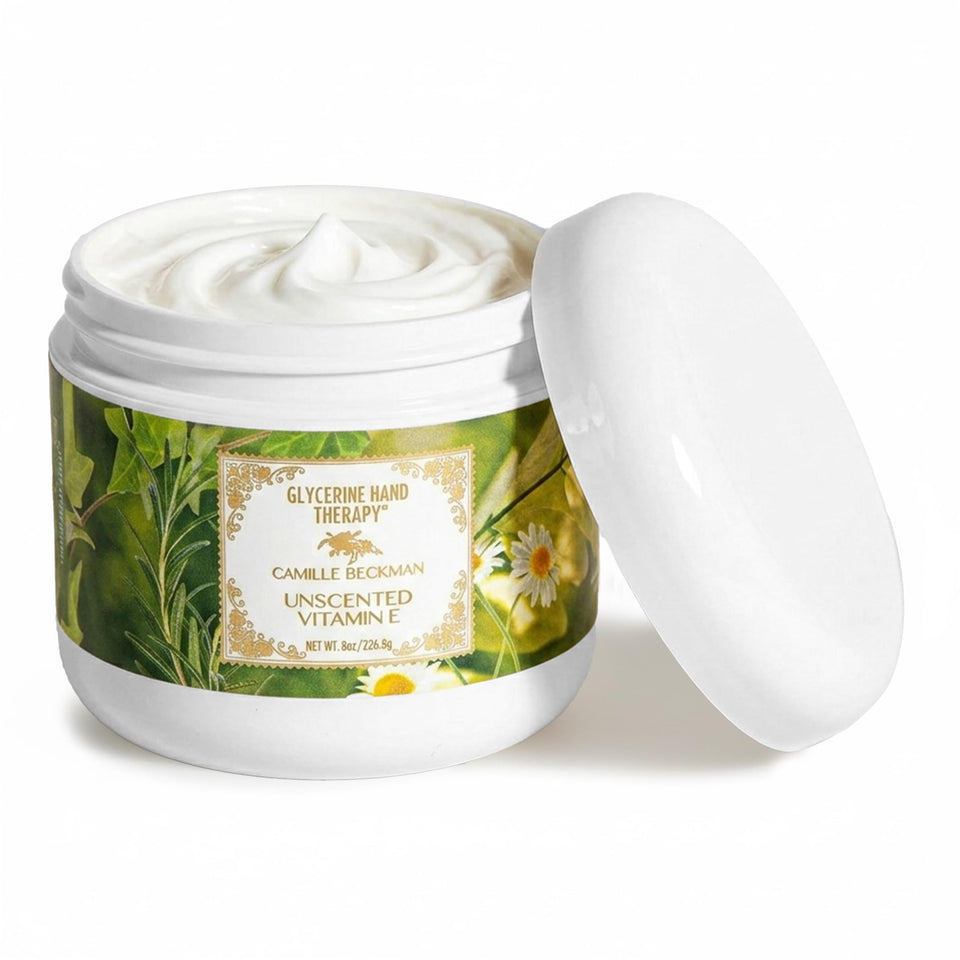Camille Beckman front packaging unscented 8 oz showing tube benefit hydration