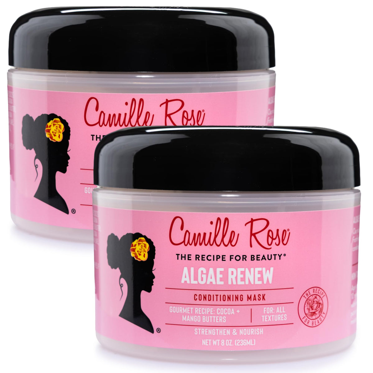 Camille Rose front packaging showing two jars and product benefits