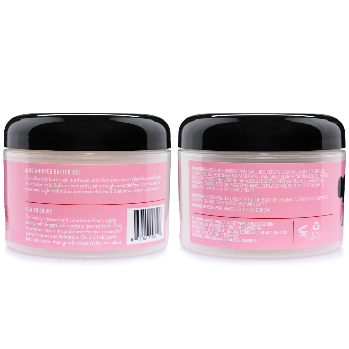 Camille Rose whipped gel texture close-up highlighting lightweight glide